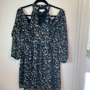 NSR Cold Shoulder Floral Mini Dress Size Large